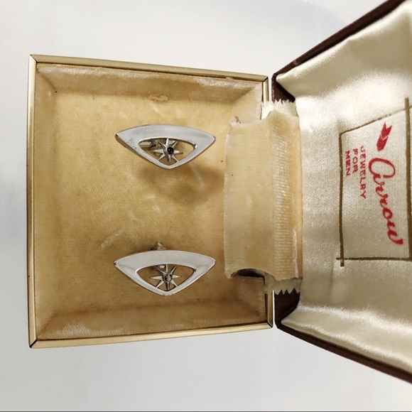 Vintage Silver Star Cuff Links - Picture 3 of 6